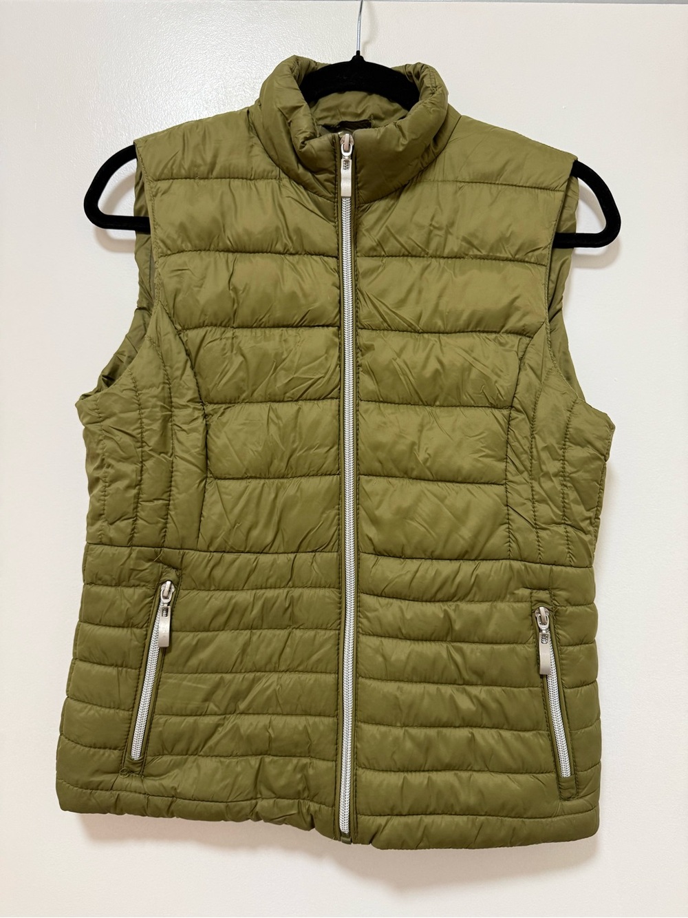 Asics Olive Green Quilted Puffer Vest - Women's